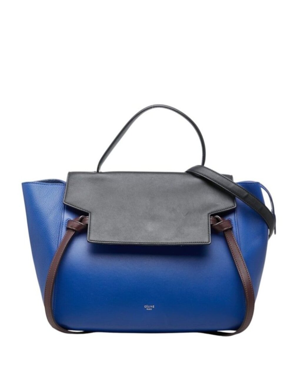 Celine Belt Bag Mini 2-Way Blue Black Leather
